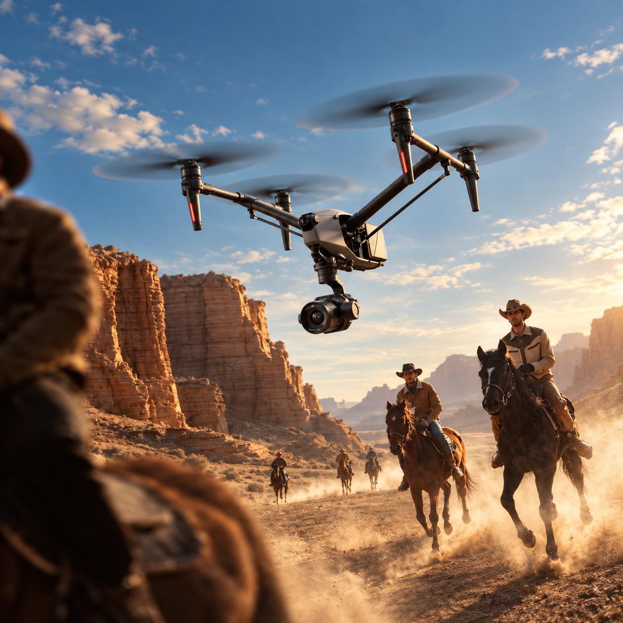 Drone FPV da linha Cinema em estúdio