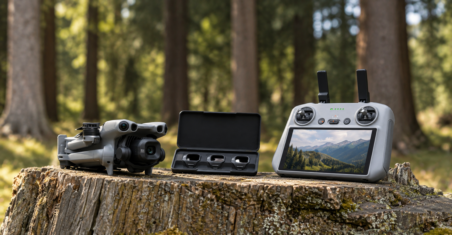 Drone compacto e controle da linha Consumer